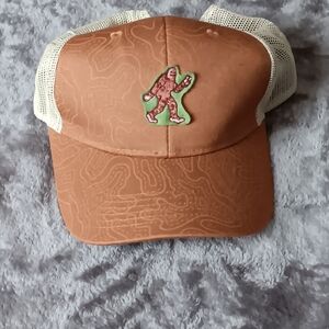 Kids Brown and Cream Cap with Bigfoot Patch